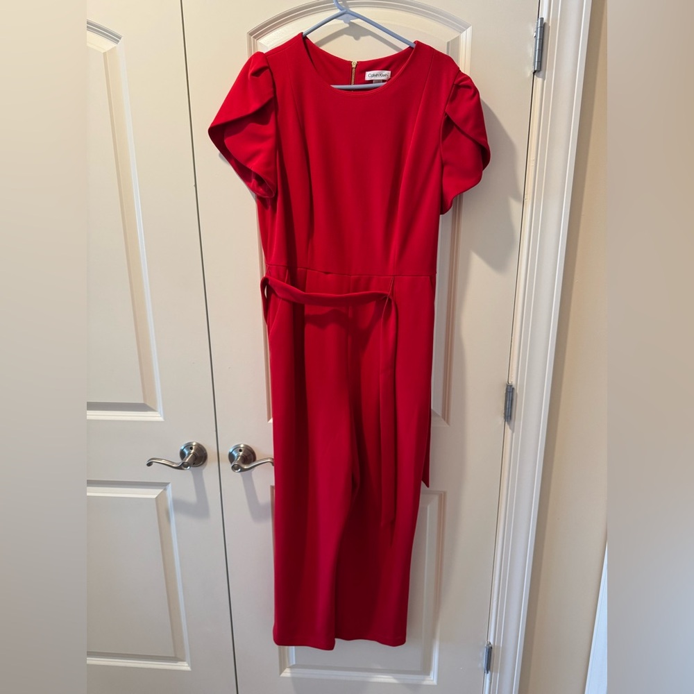 Calvin Klein red jumpsuit